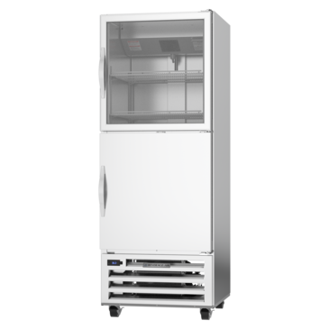 Beverage Air RI18HC-HGS 27.25'' 16.85 cu. ft. Bottom Mounted 1 Section Glass/Solid Half Door Reach-In Refrigerator