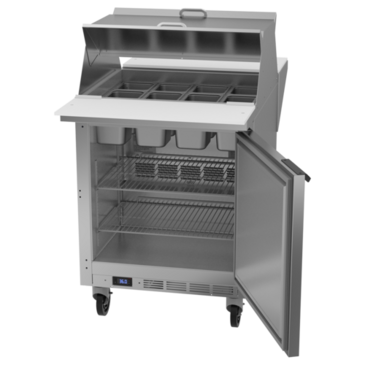 Beverage Air SPE27HC-12M-B-DS 27'' 1 Door Counter Height Mega Top Refrigerated Sandwich / Salad Prep Table