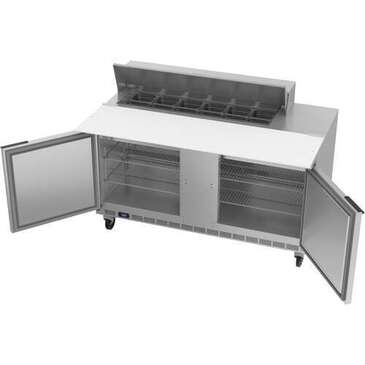 Beverage Air SPE60HC-12C 60'' 2 Door Counter Height Refrigerated Sandwich / Salad Prep Table with Cutting Top