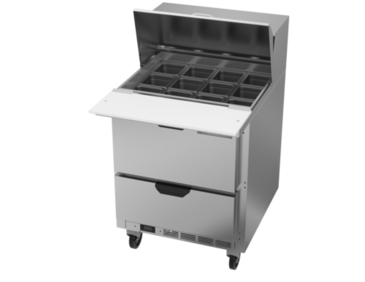 Beverage Air SPED27HC-12M-B 27'' 2 Drawer Counter Height Mega Top Refrigerated Sandwich / Salad Prep Table