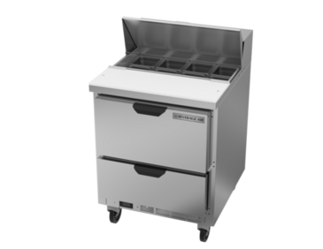 Beverage Air SPED27HC-B 27'' 2 Drawer Counter Height Refrigerated Sandwich / Salad Prep Table with Standard Top