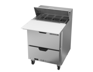 Beverage Air SPED27HC-C 27'' 2 Drawer Counter Height Refrigerated Sandwich / Salad Prep Table with Cutting Top