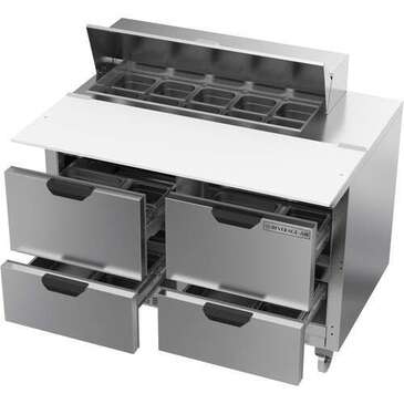 Beverage Air SPED48HC-10C-4 48'' 4 Drawer Counter Height Refrigerated Sandwich / Salad Prep Table with Cutting Top