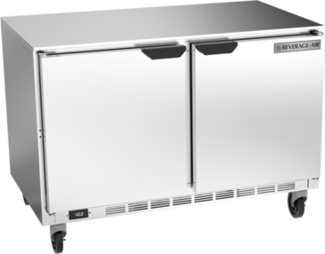 Beverage Air UCF48AHC 48'' 2 Section Undercounter Freezer with 2 Left/Right Hinged Solid Doors and Front Breathing Compressor