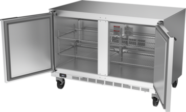 Beverage Air UCF48AHC 48'' 2 Section Undercounter Freezer with 2 Left/Right Hinged Solid Doors and Front Breathing Compressor