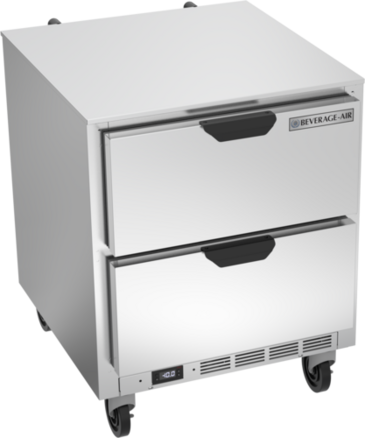 Beverage Air UCFD27AHC-2 27'' 1 Section Undercounter Freezer with Solid 2 Drawers and Front Breathing Compressor