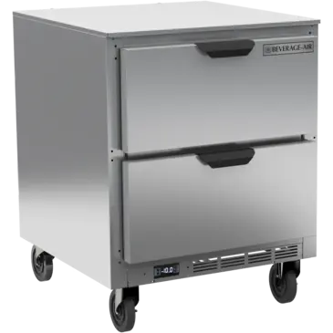 Beverage Air UCFD27AHC-2 27'' 1 Section Undercounter Freezer with Solid 2 Drawers and Front Breathing Compressor