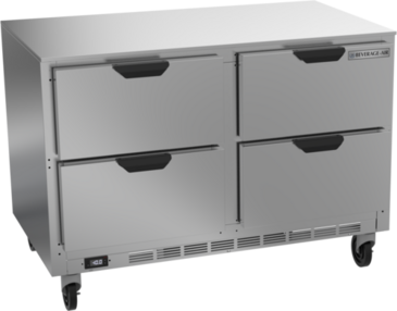 Beverage Air UCFD48AHC-4 48'' 2 Section Undercounter Freezer with Solid 4 Drawers and Front Breathing Compressor