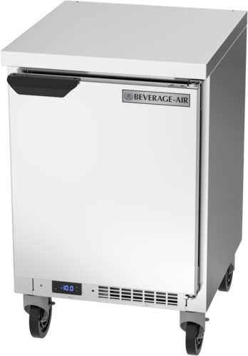 Beverage Air WTF20HC-FLT 20'' 1 Door Low Profile Worktop Freezer with Side / Rear Breathing Compressor - 2.34 cu. ft.