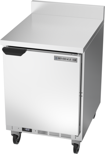 Beverage Air WTF24AHC-FIP 24'' 1 Door Counter Height Worktop Freezer with Side / Rear Breathing Compressor - 5.16 cu. ft.