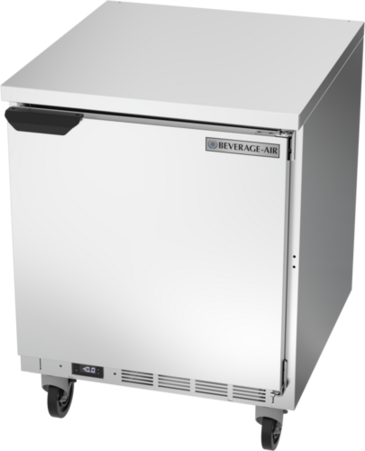 Beverage Air WTF27AHC-FLT 27'' 1 Door Counter Height Worktop Freezer with Side / Rear Breathing Compressor - 6.13 cu. ft.