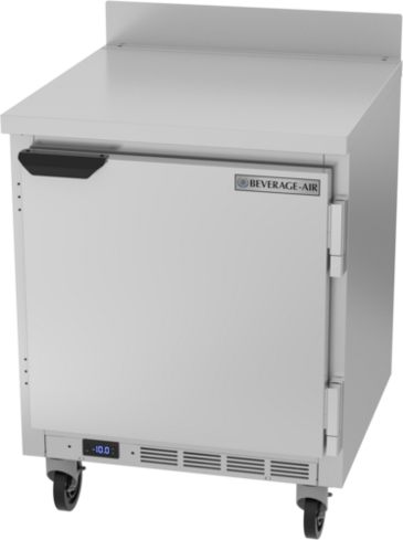 Beverage Air WTF27HC 27'' 1 Door Counter Height Worktop Freezer with Side / Rear Breathing Compressor - 5.25 cu. ft.