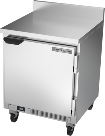 Beverage Air WTF27HC-FIP 27'' 1 Door Counter Height Worktop Freezer with Side / Rear Breathing Compressor - 5.25 cu. ft.