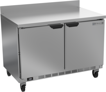 Beverage Air WTF48AHC 48'' 2 Door Counter Height Worktop Freezer with Side / Rear Breathing Compressor - 11.04 cu. ft.