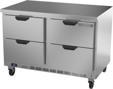 Beverage Air WTFD48AHC-4-FLT 48'' 4 Drawer Counter Height Worktop Freezer with Side / Rear Breathing Compressor - 13.9 cu. ft.