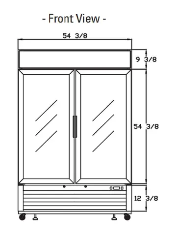 Blue Air BKGF49-HC 54.38'' 49.0 cu. ft. 2 Section White Glass Door Merchandiser Freezer