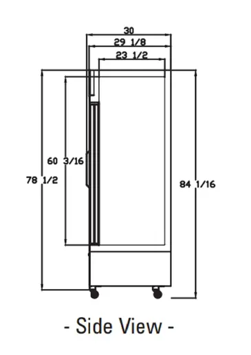 Blue Air BKGM48SL-HC 54.38'' Black 1 Section Sliding Refrigerated Glass Door Merchandiser