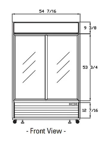 Blue Air BKGM48SL-HC 54.38'' Black 1 Section Sliding Refrigerated Glass Door Merchandiser