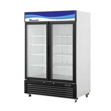 Blue Air BKGM49-HC 54.38'' Black 2 Section Swing Refrigerated Glass Door Merchandiser