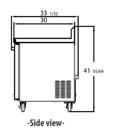 Blue Air BLUF28-WT-HC 28'' 1 Door Counter Height Worktop Freezer with Side / Rear Breathing Compressor - 7.0 cu. ft.