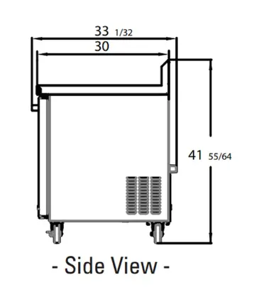 Blue Air BLUF60-WT-HC 60'' 2 Door Counter Height Worktop Freezer with Side / Rear Breathing Compressor - 16.5 cu. ft.