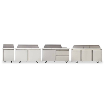 Delfield 4427NP-12M 27.13'' 1 Door Counter Height Mega Top Refrigerated Sandwich / Salad Prep Table