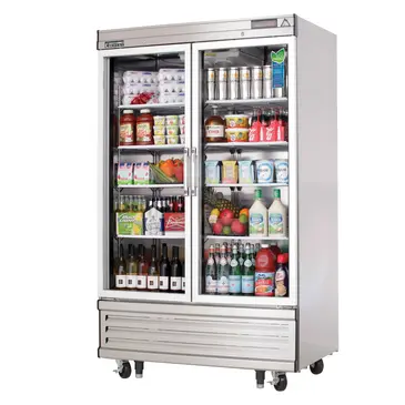 Everest Refrigeration EBGNR2 39.38'' 33 cu. ft. Bottom Mounted 2 Section Glass Door Reach-In Refrigerator