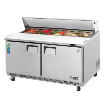 Everest Refrigeration EPBNWR2 59.13'' 2 Door Counter Height Refrigerated Sandwich / Salad Prep Table with Standard Top