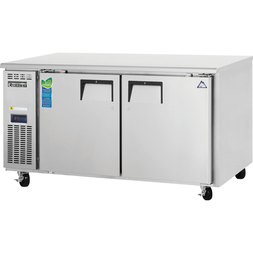 Everest Refrigeration ETWF2 59.25'' 2 Section Undercounter Freezer with 2 Left/Right Hinged Solid Doors and Front Breathing Compressor