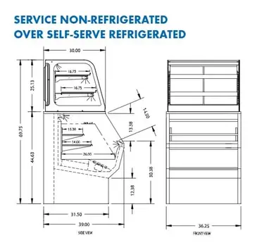 Federal Industries CD4828SS/RSS4SC Specialty Display Hybrid Merchandiser Refrigerated Self-Serve Bottom With Non-Refrigerated Self-Serve Top