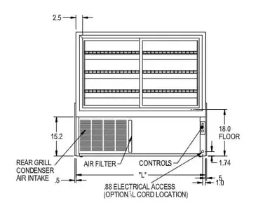 Federal Industries CGR3142 31'' Curved Glass Silver Refrigerated Bakery Display Case with 2 Shelves