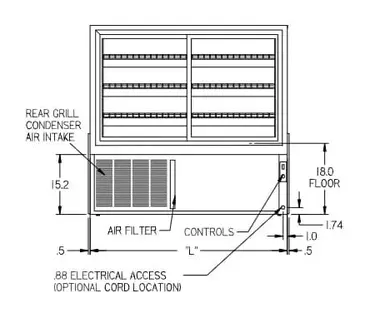 Federal Industries CGR5042DZ Curved Glass Vertical Dual Zone Bakery Case Refrigerated Left Non-Refrigerated Right