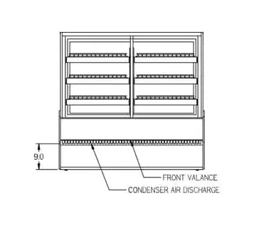 Federal Industries CGR5042DZ Curved Glass Vertical Dual Zone Bakery Case Refrigerated Left Non-Refrigerated Right