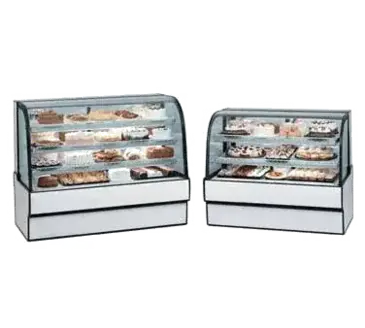 Federal Industries CGR7742 77'' Curved Glass Silver Refrigerated Bakery Display Case with 2 Shelves