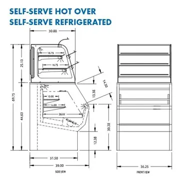 Federal Industries CH3628/RSS3SC Specialty Display Hybrid Merchandiser Refrigerated Self-Serve Bottom With Hot Service Top