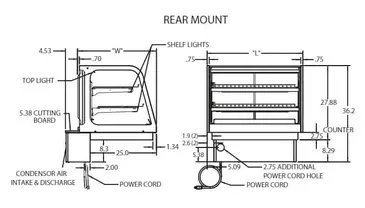 Federal Industries CRB3628 Counter Top Refrigerated Bottom Mount Merchandiser