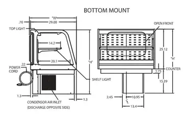 Federal Industries CRB3628SS Counter Top Refrigerated Self-Serve Bottom Mount Merchandiser