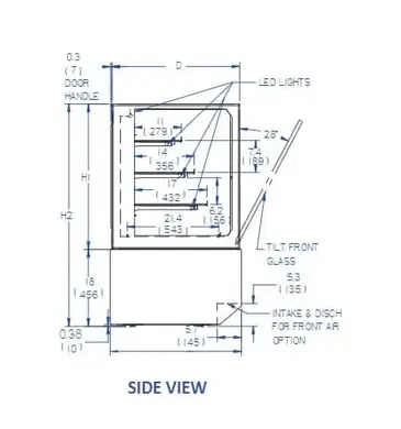 Federal Industries ITR3626-B18 Italian Glass Refrigerated Display Case