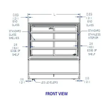 Federal Industries ITR3626-B18 Italian Glass Refrigerated Display Case