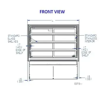 Federal Industries ITR3626 Italian Glass Refrigerated Counter Display Case