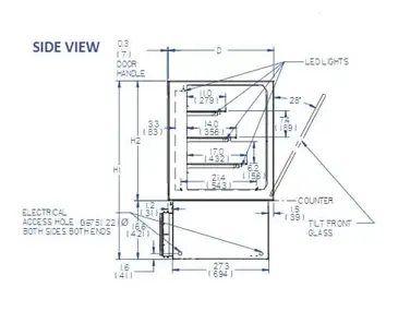 Federal Industries ITR3634 Italian Glass Refrigerated Counter Display Case