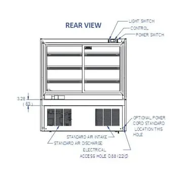 Federal Industries ITR6034-B18 Italian Glass 3 Tier Refrigerated 60" Wide Display Case