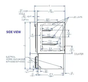 Federal Industries ITRSS3634 Italian Glass Refrigerated Counter Display Case