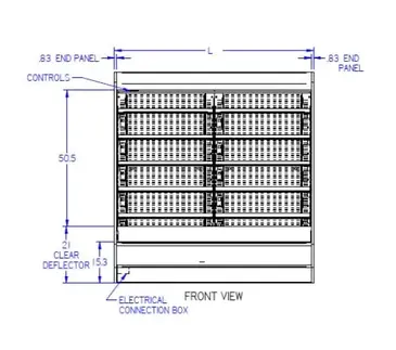 Federal Industries LMD7278R 73.8'' Black Vertical Air Curtain Open Display Merchandiser with 5 Shelves