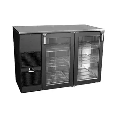 Glastender C1FB32 Black 1 Solid Door Refrigerated Back Bar Storage Cabinet, 120 Volts