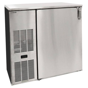 Glastender C1FB36 Silver 1 Solid Door Refrigerated Back Bar Storage Cabinet, 120 Volts