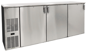 Glastender C1FB84 Silver 1 Solid Door Refrigerated Back Bar Storage Cabinet, 120 Volts