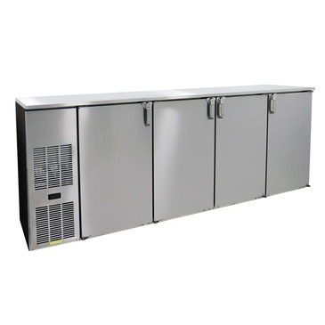 Glastender C1FB92 Silver 1 Solid Door Refrigerated Back Bar Storage Cabinet, 120 Volts