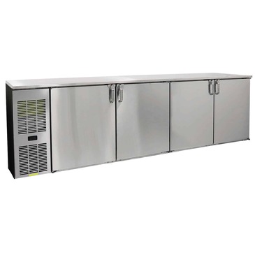 Glastender C1FL108 Silver 2 Solid Door Refrigerated Back Bar Storage Cabinet, 120 Volts