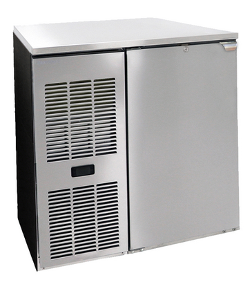 Glastender C1FL32 Silver 2 Solid Door Refrigerated Back Bar Storage Cabinet, 220 Volts